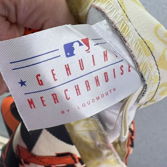 San Francisco SF Giants MLB Argyle Plaid Orange Black Golf Shorts Sz 42 - Picture 9 of 12